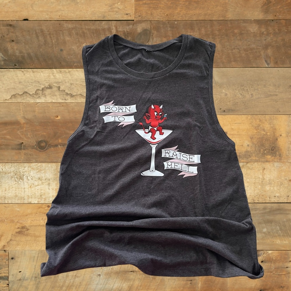 Vintage style ladies muscle tank Raise Hell Devil